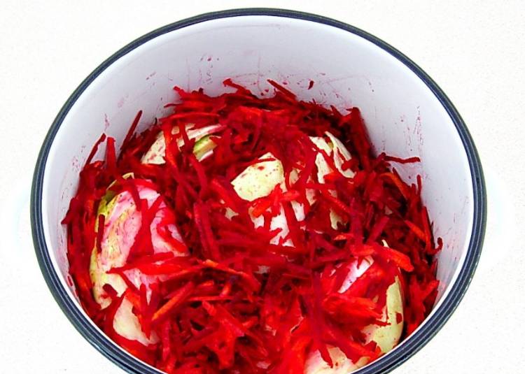 квашеная капуста со свеклой и морковью