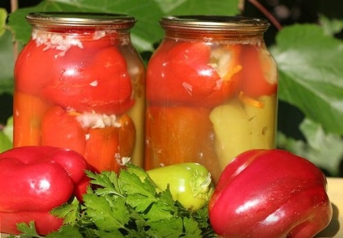 перец фаршированный капустой на зиму
