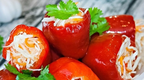 рецепты фаршированного перца из капусты