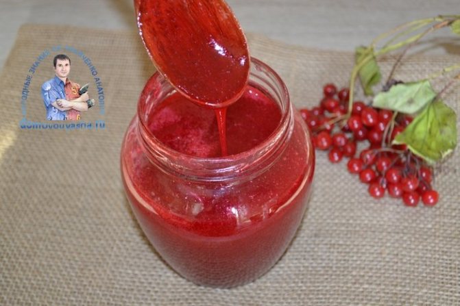 Пюре из калины с сахаром