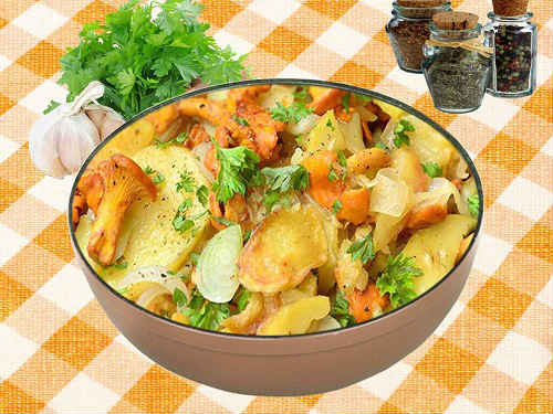 лисички с картофелем